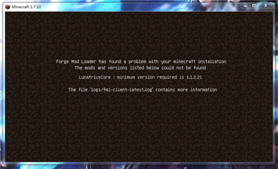 我的世界提示“forgemodloader