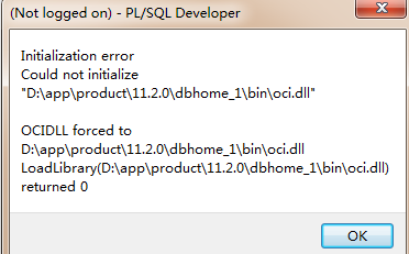 win764位安裝Oracle11g32位用plsqldev連接出現(xiàn)以下錯(cuò)誤,，求大神指點(diǎn)。
