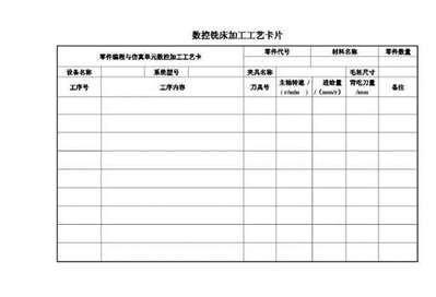 數(shù)控銑床中級工藝卡片怎么寫