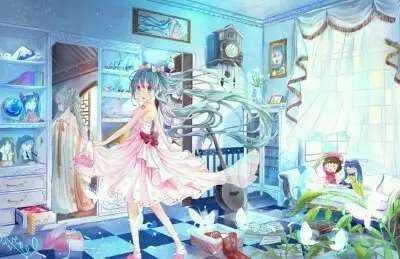 初音未來照鏡子的圖片