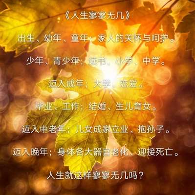 人生就這樣寥寥無幾嗎？