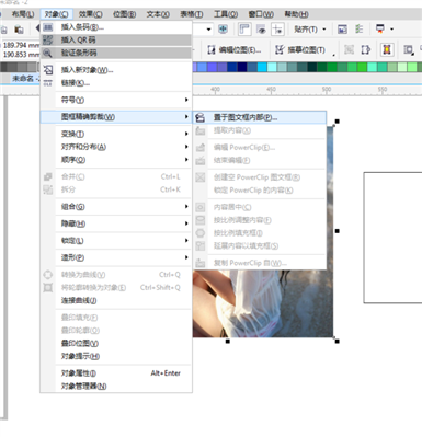 coreldraw中如何將整張照片放在容器中