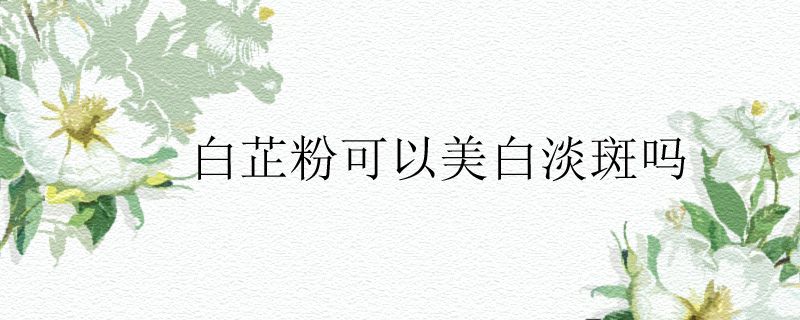 白芷粉可以美白淡斑嗎