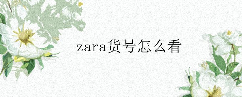 zara貨號怎么看